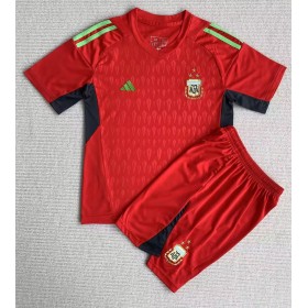 Baby Fußballbekleidung Argentinien Torwart Auswärtstrikot WM 2022 Kurzarm (+ kurze hosen)